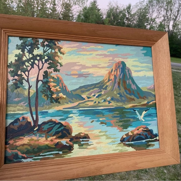 Vintage 1957 Ireland Paint by number paintings signed mountain scene wilderness - Picture 11 of 11